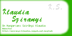 klaudia sziranyi business card